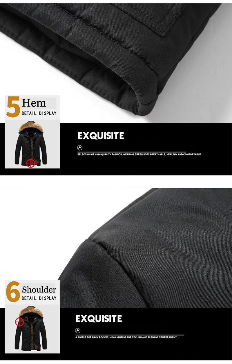 Зимняя мужская куртка размера плюс 6XL 7XL 8XL, толстая теплая парка с меховым капюшоном, мужское зимнее пальто, хлопковая ветровка, куртки, мужская одежда