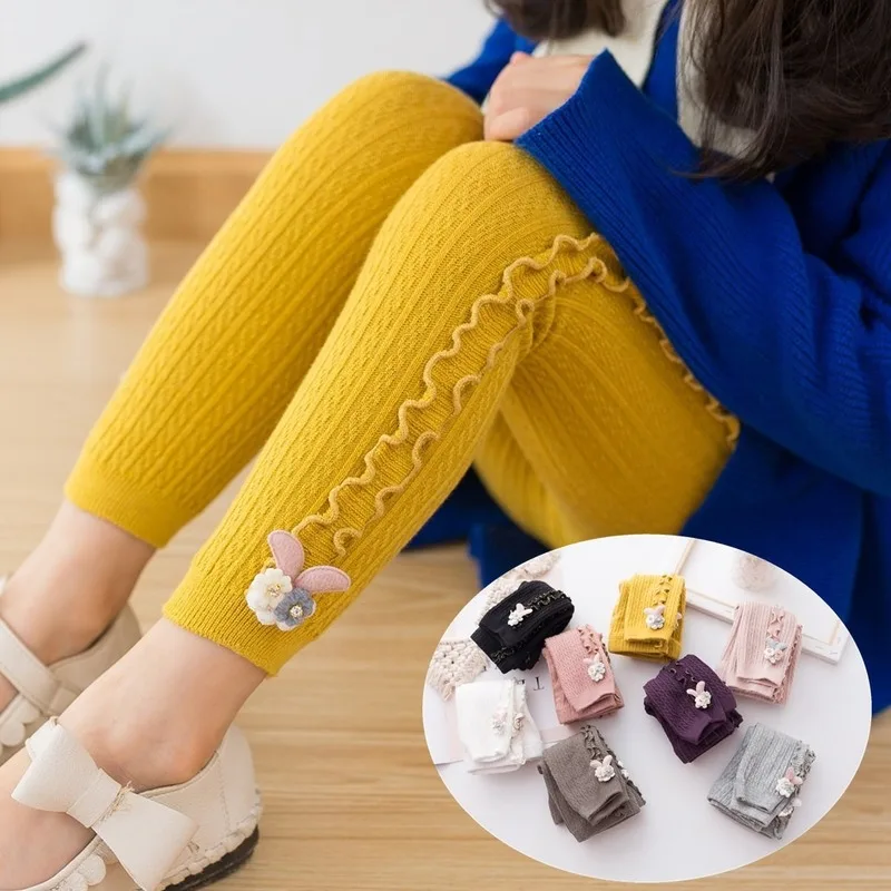 Leggings Clothing Children Pants Candy-Color Girls Baby Spring Autumn for Elastic Ribbed