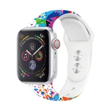 Силиконовый ремешок для Apple watch, ремешок 40 мм, 44 мм, iWatch, браслет 38 мм, 42 мм, дизайн с печатными чернилами, браслет, Аксессуары для Apple watch
