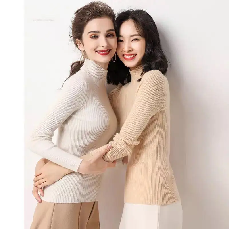 ZITY Bonjean Knitted Jumper Autumn Winter Tops Turtleneck Pullovers Casual Sweaters Women Shirt Long Sleeve Short Slim Swea | Женская