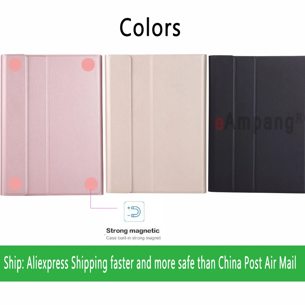 For iPad 9.7 2017 2018 Air 1 2 5th 6th Generation Pro 9.7 Case with Backlit Keyboard Detachable Bluetooth Pu Leather Cover Shell