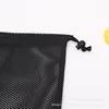 customized  Black mesh drawstring bag various sizes mesh bag bundle pocket golf bag  Black nylon drawstring mesh bag ► Photo 3/6