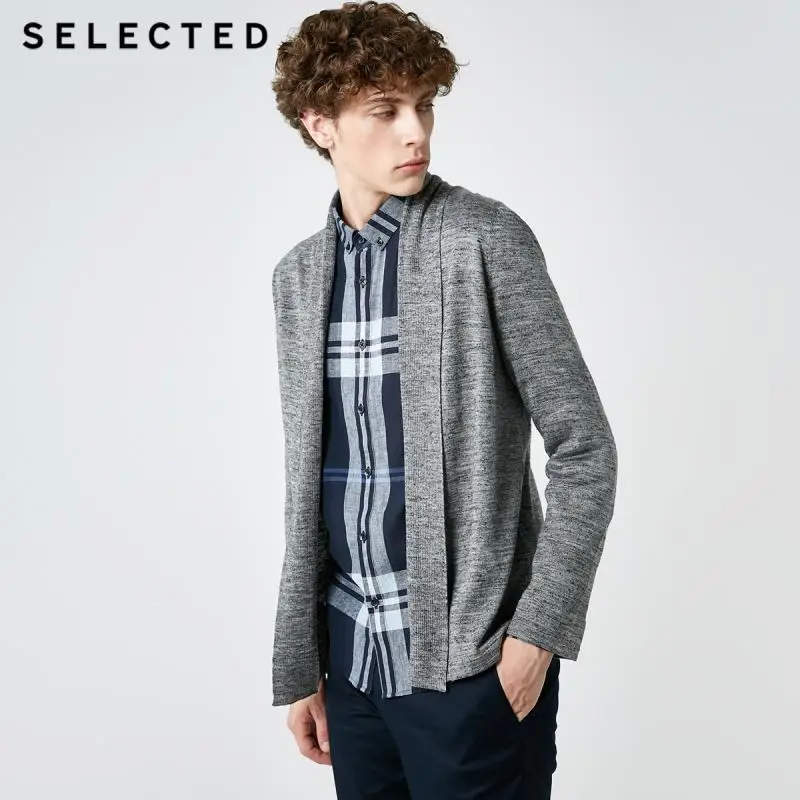 

SELECTED Men's Blending Turn-down Collar Non-button Knit Cardigan S|418324532