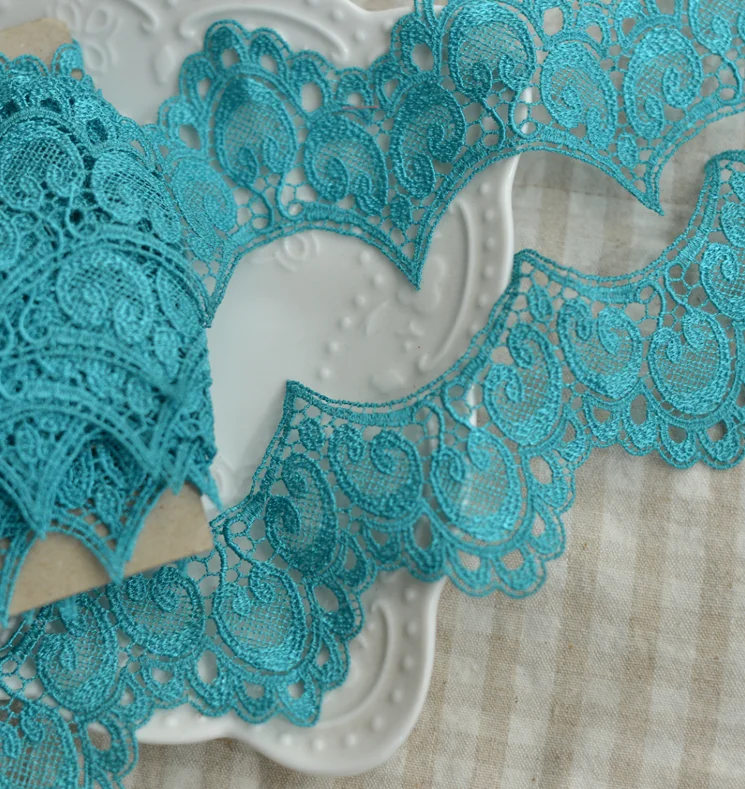 2 Meters Water Soluble Lace Ribbon 5cm BurgundyPink Lace Trims Apparel Sewing Garment DIY Accessories Handmade Trimming