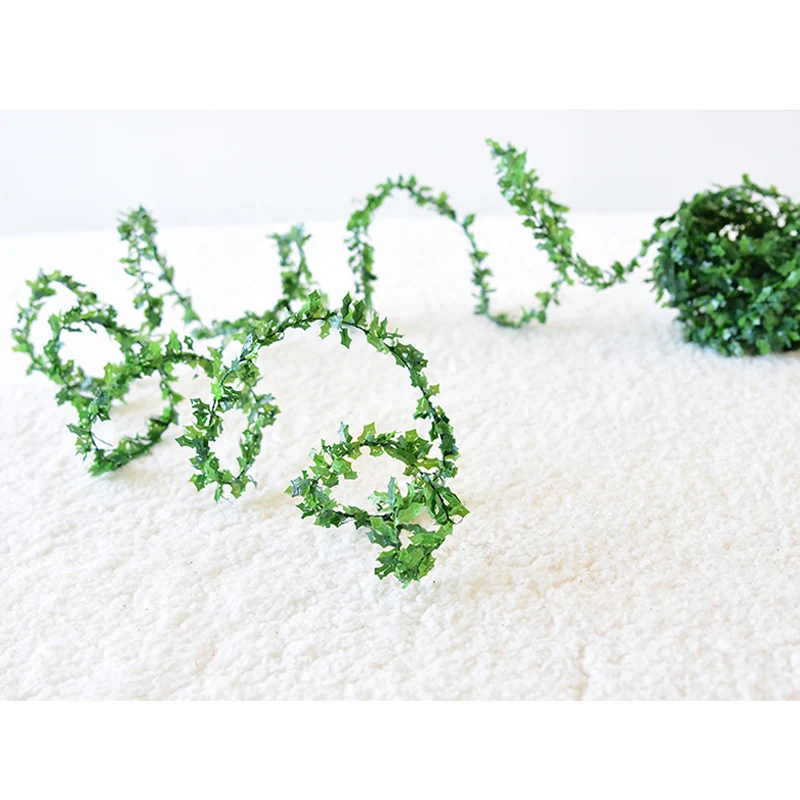 Christmas leaf 7,5 м свадебное украшение автомобиля DIY венок из лозы Гирлянда зеленый лист железная проволока искусственная Цветочная лоза из ротанга THIN889 - Цвет: Christmas leaf