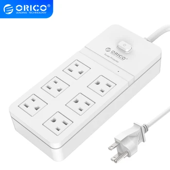 

ORICO SPT-S6 High Rocommend Surge Protection Power Socket power strip IC White Color for Ipad Iphone