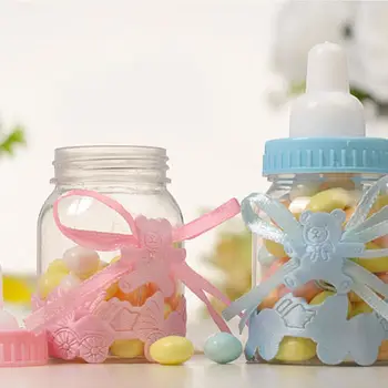 

12PCS Baby Shower Fillable Mini Bottle Candy Gift Box for Boy Girl Newborn Infant Baptism Christening Birthday Party Decoration