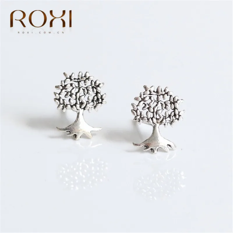 ROXI, изящный дерево серьги с деревом жизни корейские свадебные украшения 925 стерлингового серебра серьги для женщин Бохо жизни деревянные серьги