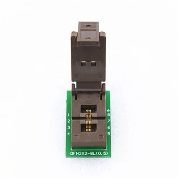 

QFN8 DFN8 WSON8 Programming Socket Pin Pitch 0.5mm IC Body Size 2*2 mm Clamshell Test Socket ZIF adapter WLCSP 8 socket
