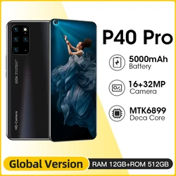 Téléphone portable P40 Pro débloqué, écran de 7.2 pouces, Smartphone, Android, 12 go de ram, 512 go de rom, batterie de 5000mAh, 5G 