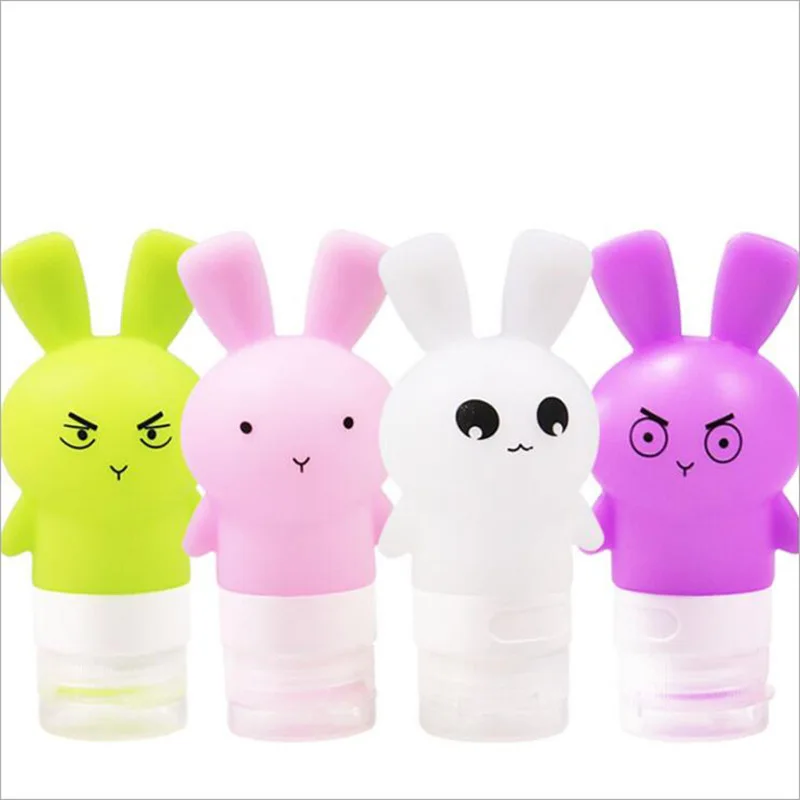 

75ml Travel Portable Squeeze Bottle Rabbit Lotion Shampoo Pots Empty Silicone Refillable Bottle Lovely Cosmetic Containers