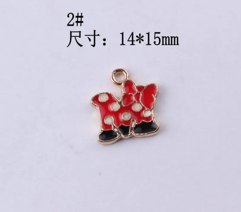 2 -14x15mm 10 шт Эмаль мультфильм Шарм для изготовления ювелирных изделий Модные Серьги Браслет и подвески, ожерелья - Окраска металла: 2 -14x15mm