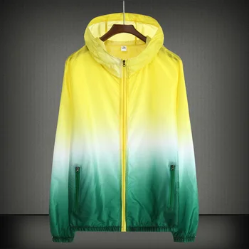 

New Spring Autumn Bomber Hooded Jacket Men Casual Slim Patchwork Windbreaker Jacket Male Outwear Zipper Thin Coat Brand Clothing