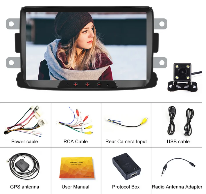 Pdofo 2 Din Android 8.1Car gps Радио авторадио FM Vehcle Зеркало Ссылка 2din мультимедиа DVR плеер для Duster/Sandero/Logan/Dokker