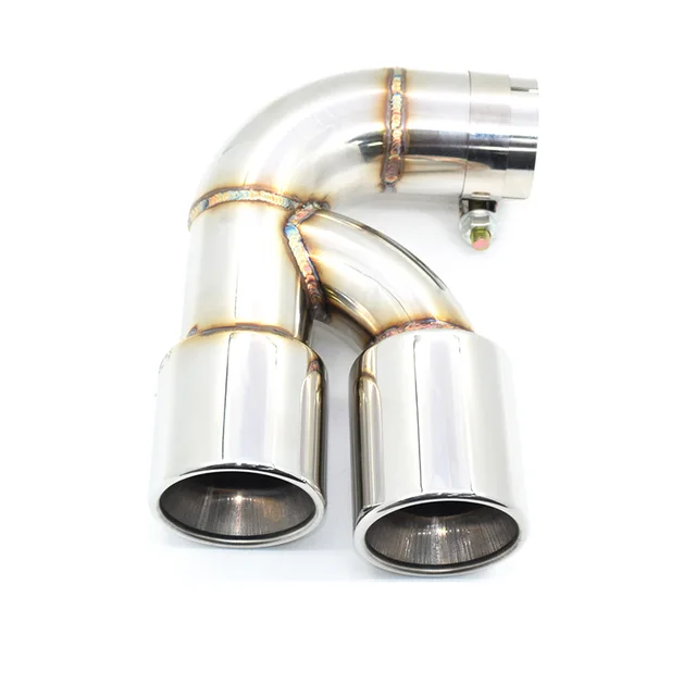 1 Pcs 304 Stainless Steel Carbon Fiber Dual Exhaust Tip Car Exhaust ...