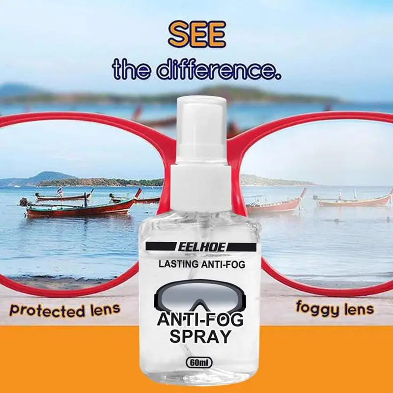 60ml Antifogging Spray Ski Goggles Anti fogging Agent Cleaner Camera