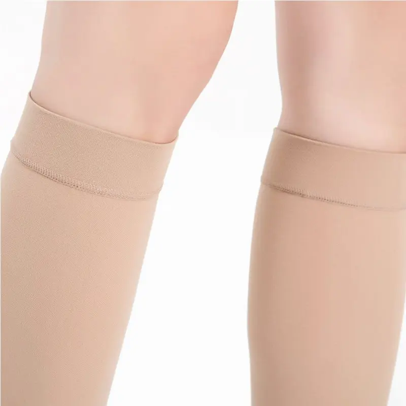 Open Toe Knee-High Medical Compression Stockings Varicose Veins Stocking Compression Brace Wrap Shaping for Women Men 18-21mm