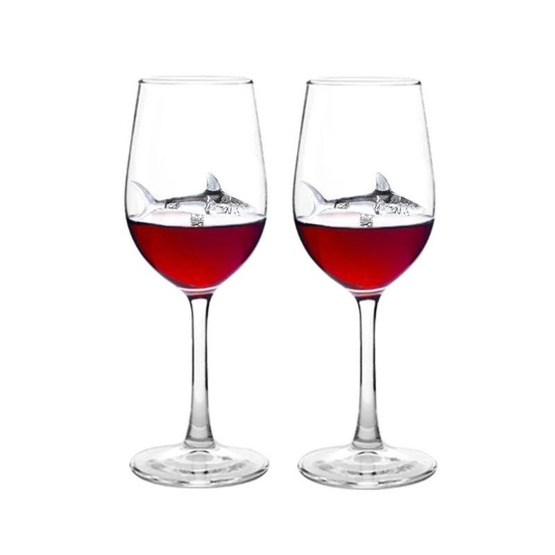 New Useful Shark Red Wine Glass Wine Bottle Crystal For Party Flutes Glass cup show elegance upscale wine glass goblet Cup
