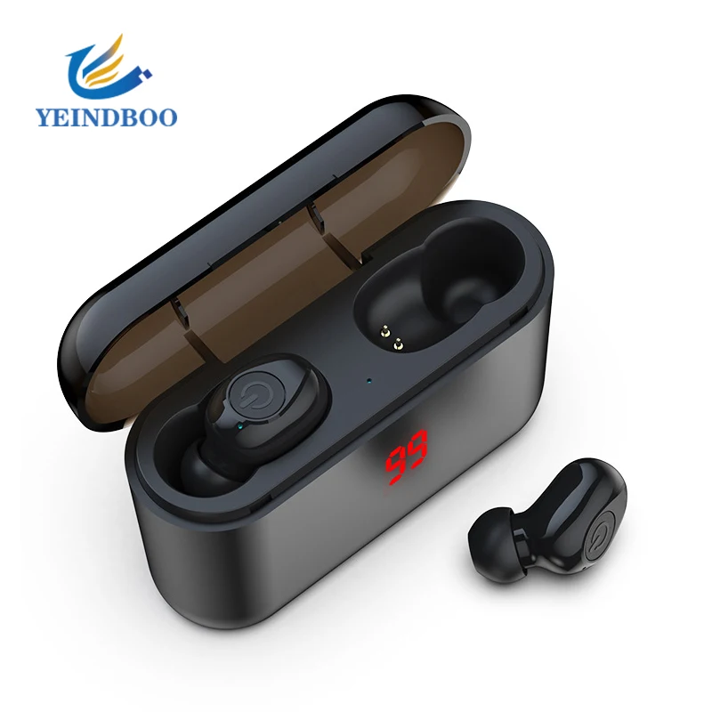 

LED TWS Bluetooth True Wireless Earphones 6D Stereo Earbuds Mini TWS Waterproof Headfrees 2600mAh Power Bank For Smart phones