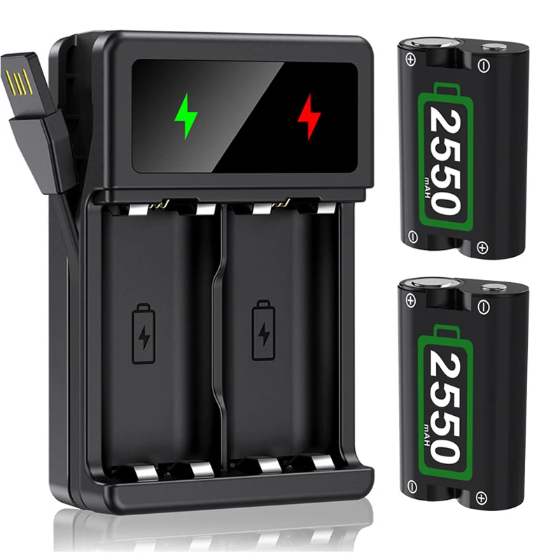 Pacco Batteria Ricaricabile 2X2550Mah E Kit Stazione Caricabatteria Veloce Per Controller Xbox One/One S/One X/Series X |