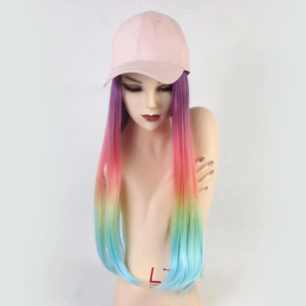 DSstyles 1 шт. модный съемный парик одна кепка Женская Бейсболка с синтетическим удлинением волос Длинные вьющиеся волосы для наращивания