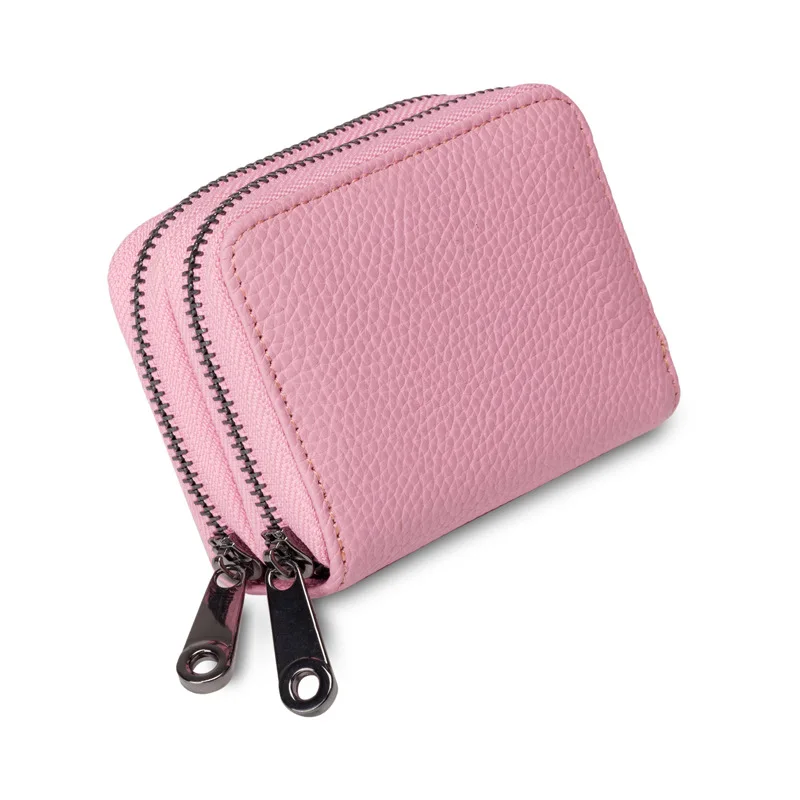 

New Style Genuine Leather Organ Wallet Women's Multi-functional Large-Volume One-piece Bag Double Layer Zipper Key Customizable