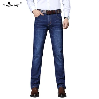 

Men's Large Size Smart Casual Jeans Skinny 2019 New Autumn Denim Trousers Male Soft Cowboy Pants Non-stretch Fashion Clothes 42