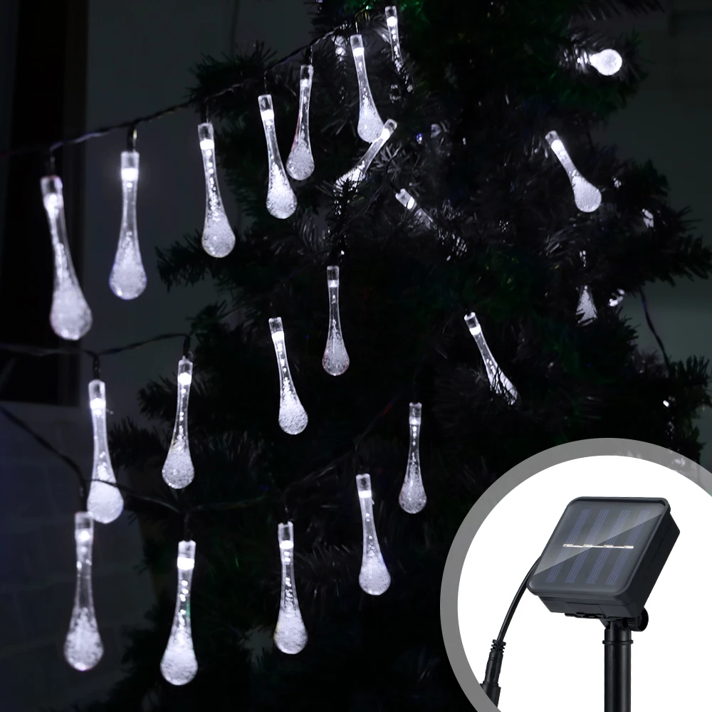 50Led USB Rechargeable Solar Powered Light Sensor Outdoor Light String Fairy Outdoor Solar Powered Christmas Party Decor