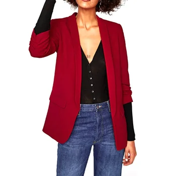 

Ladies Blazer Long Sleeve Suit jacket Female Feminine Blazer Femme Black Coat With Pocket Autumn Office Lady Blazer