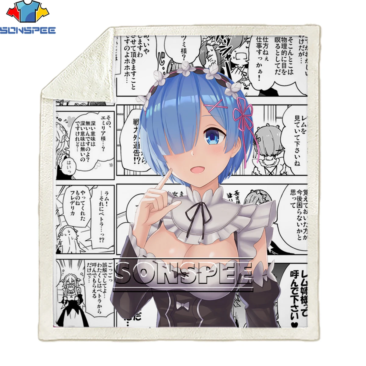 Sonspee 3d Anime Re Zero Twin Ram Rem Cosplay Blanket Animal Dog Lily Maid Cloak Plush Warm Sofa Bedding Travel Keep Warm Otaku Aliexpress