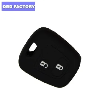 

2020 Silicone Car Key Cover Holder for Citroen C2 C3 C4 Soft Rubber 2 Button Key Fob Case Shell for Peugeot 206 307 207 408