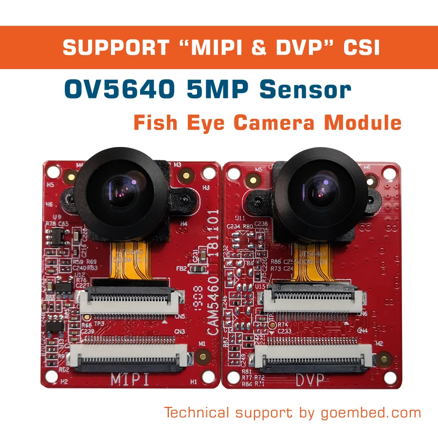 

OV5640 5MP FishEye Camera Module MIPI CSI and DVP CSI support NXP imx6 Linux/Android driver Dual camera single camera