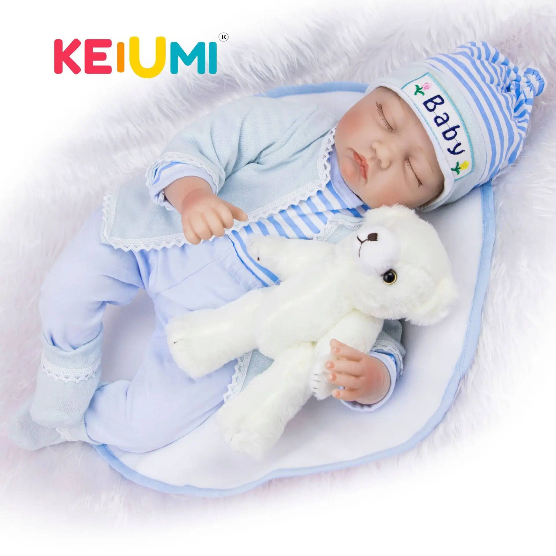 

Keiumi Hot Selling 55cm Reborn Baby Doll Eye-closed Model Infant Reborn Baby