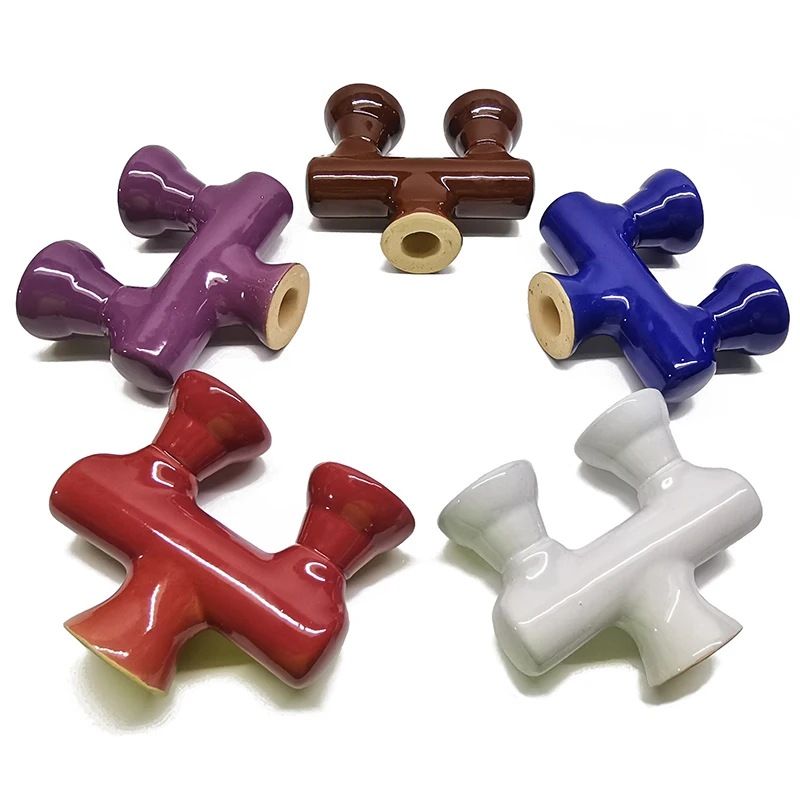 2 Head Hookah Bowl Double Cup Shisha Pot Ceramic Dual Top Narguile Keeper Chicha Accessory Narguila Topper Two Flavor Holder