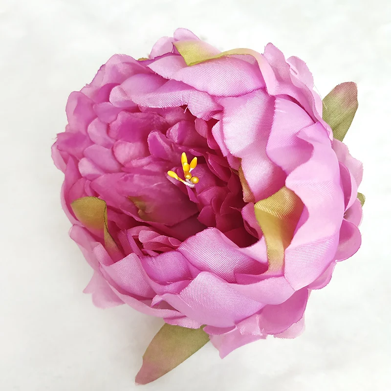 10 шт. искусственный шёлковый Пион цветок голова искусственный цветок для свадьбы фон украшения стены DIY Путь руководство дома пион - Цвет: Plum  2