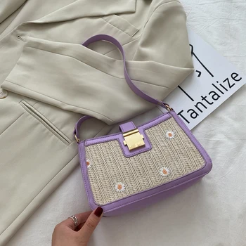 

Small Daisy Straw Ladies Handbag 2020 Summer Bags Sac Luxury Shoulder Bag Casual Fashion Handbag