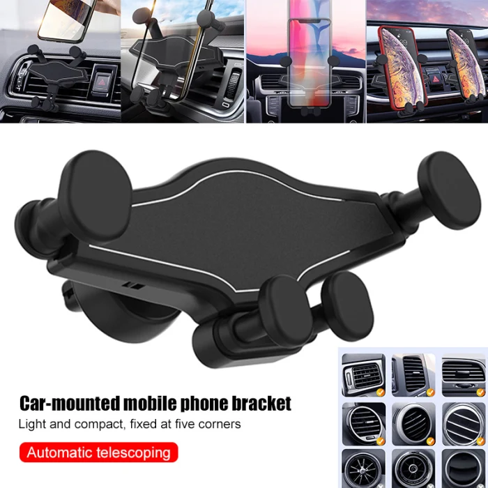 Car Phone Mount Holder Air Vent Clip Gravity Soft Silicone Smart Phone Brace YAN88