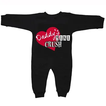 

0-2 year old foreign trade caring Jumpsuit black Jumpsuit letters crawl suit