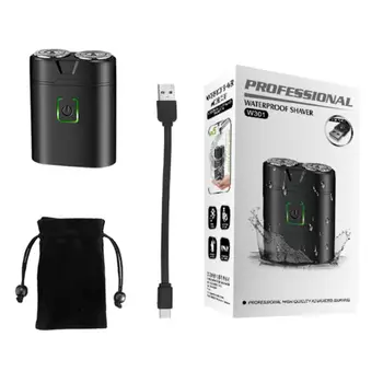 

1PCS Mini Portable Electric Pocket Shavers For Men Waterproof Shaving Machine Double-Ring Blade USB Rechargeable Beard Razor