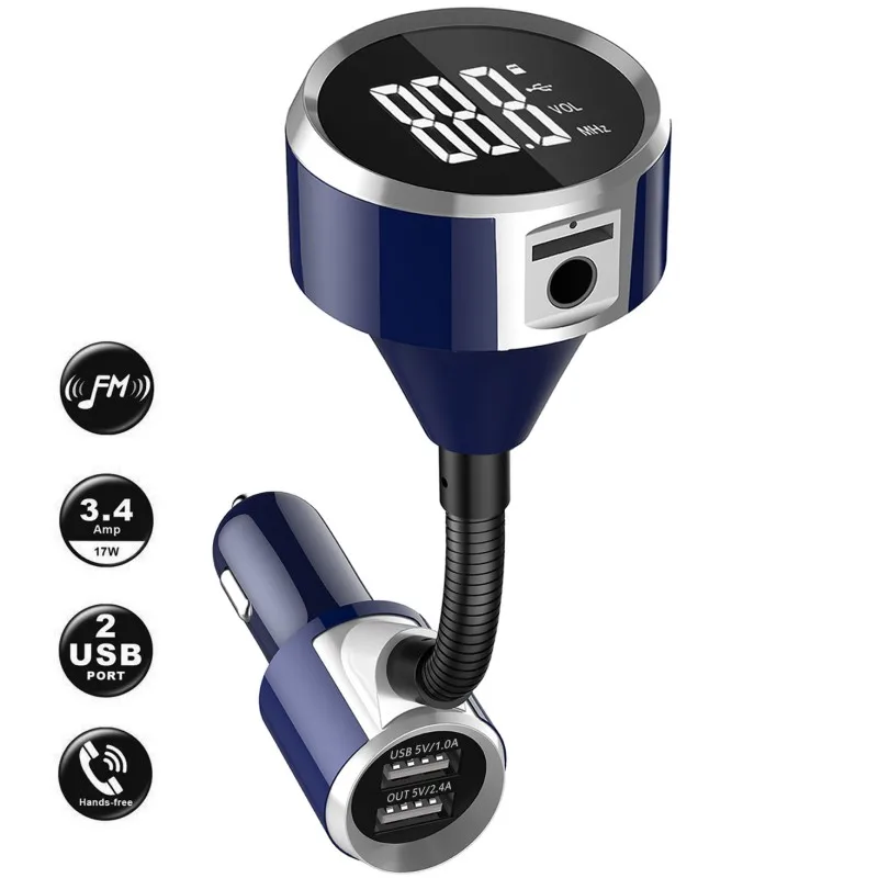 

BC18 Car FM Transmitter Handsfree Bluetooth MP3 Player Transmissor Fm Modulator Dual USB Support TF Card/U Disk Car Charger Kit