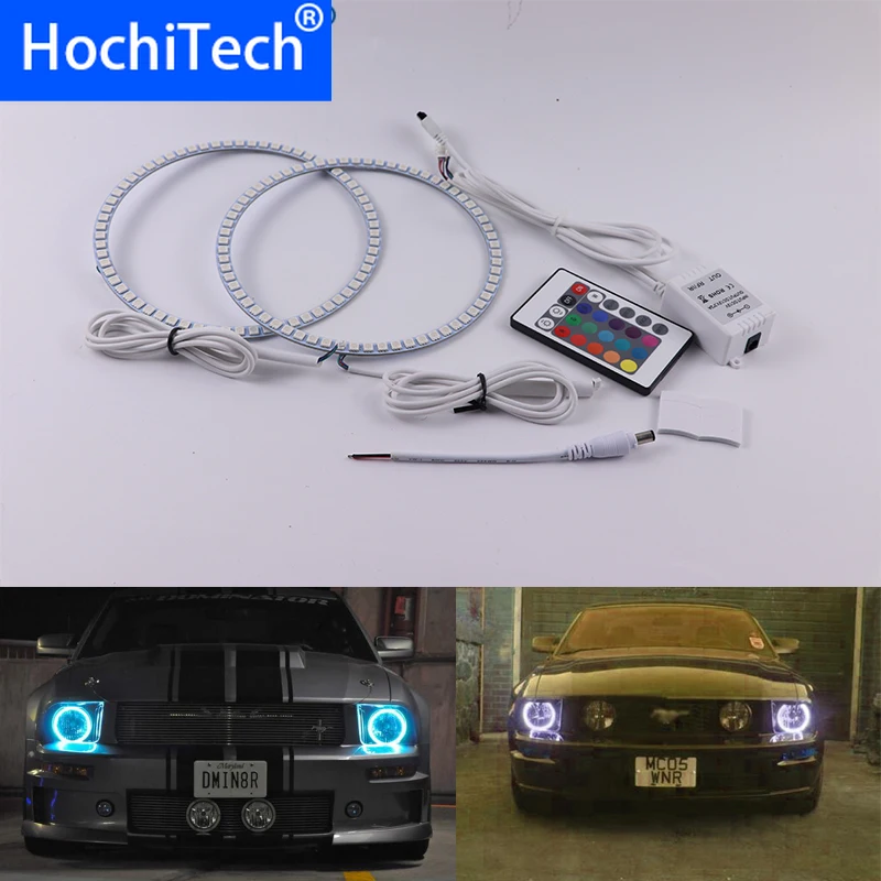 

For ford Mustang 2005 2006 2007 2008 2009 Multi-color Led Angel Eyes Kit RGB Halo Rings Daytime Light DRL