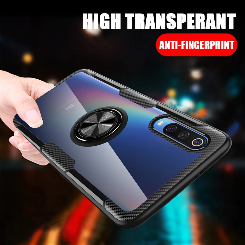 Прозрачный чехол для Xiaomi mi 9 8 SE mi 9 mi 8 mi 8 Pro Lite с кольцом и подставкой, прозрачный противоударный защитный чехол Xiaomi mi 9T mi 9 8 Pro