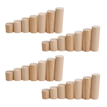 

28 Pieces 3cm-9cm Assorted Cylinder Shape Wooden Ring Display Art Craft