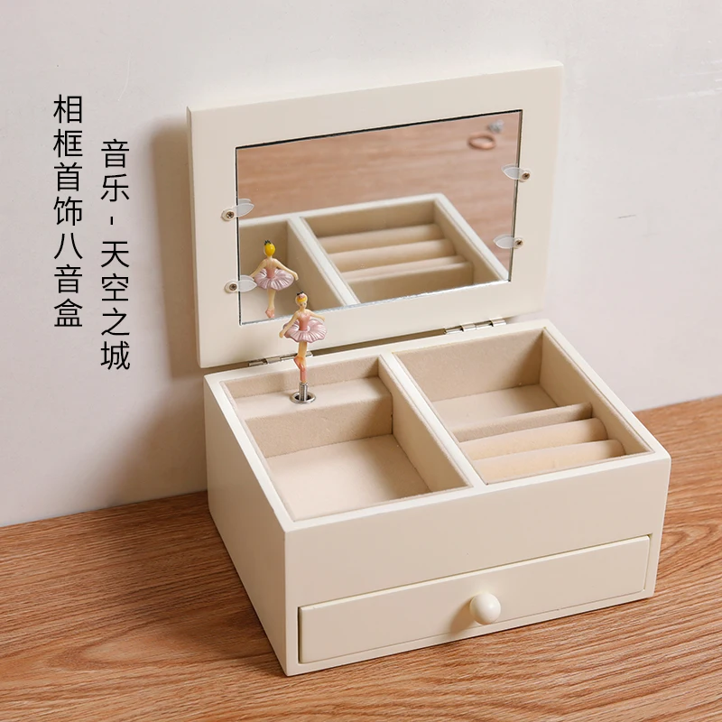 Frame Wooden Photo Frame+ Music Box+ Jewelry Box Ballerina Music Box Gifts Birthday Presents for Girl Girlfriend Ballet Jewellery Box - Цвет: Frame