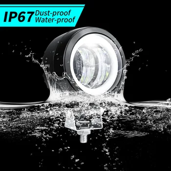 

multi-mode Lens round Led Work Light 12V 24V For Car ATV SUV UTV Trucks spotlights 4x4 Offroad Motorcycle Driving Lights flash