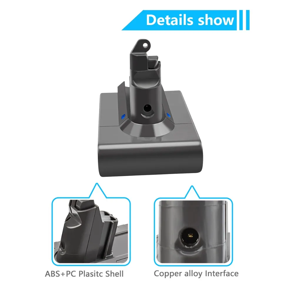 Turpow для пылесос Dyson Батарея& 4000 мАч 2200 мАч 21,6 в 3,0 Li-Ion Батарея V6 DC58 DC59 DC61 DC62 DC74 SV09 SV07 SV03