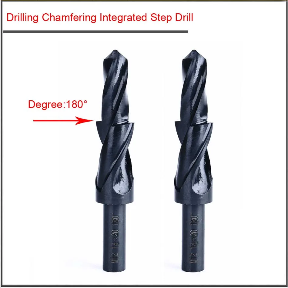 M3-12mm HSS Drilling chamfered countersunk head integrated step drill,Second stage bit with screw countersunk head