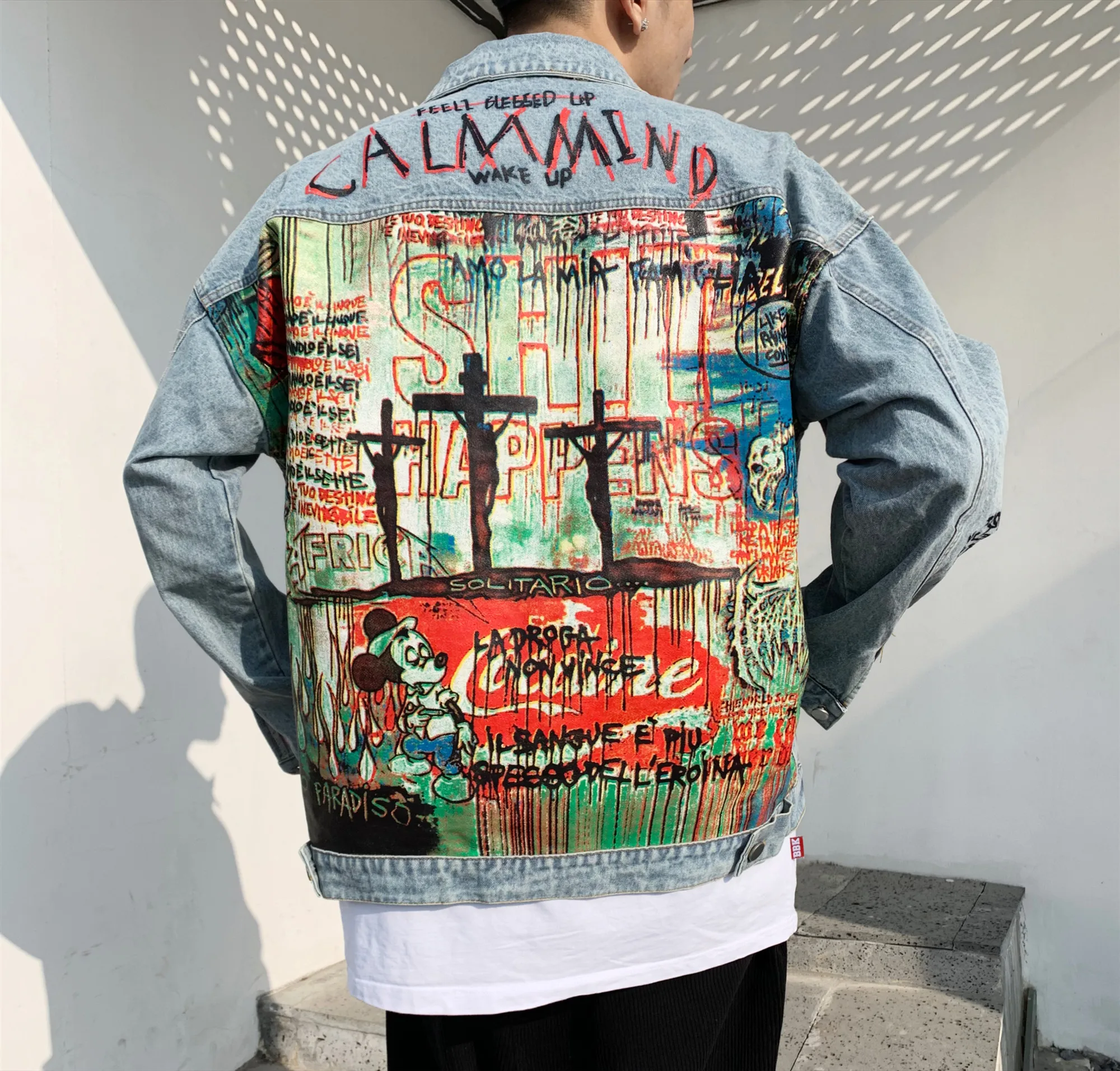 Diavolo dipinto A Mano Degli Uomini di stampa Giacca di Jeans Del Fumetto  Graffiti di Stampa Cappotti Allentati Vintage Hip Hop Per Il Tempo Libero  Tuta Sportiva|Jackets| - AliExpress