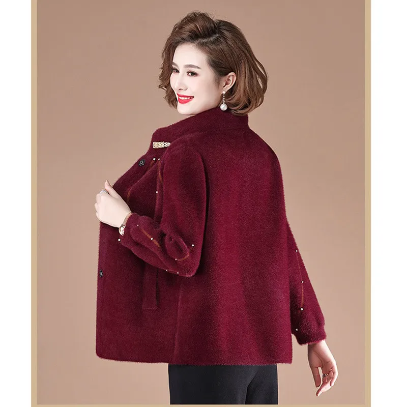 Autumn Winter Middle-aged Women Cashmere Sweater