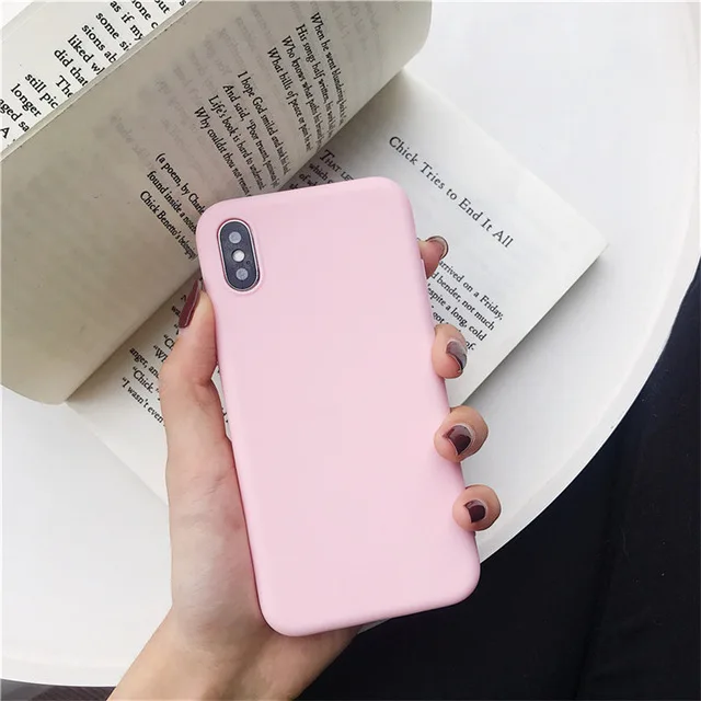DK-fe Карамельный цвет, силиконовый матовый чехол для телефона для iPhone XR 11 Pro XS Max 6 6S 8 7 Plus 10, простые мягкие чехлы для iPhone X, чехол s Fundas - Цвет: DK-fe